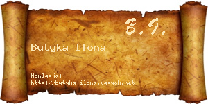 Butyka Ilona névjegykártya